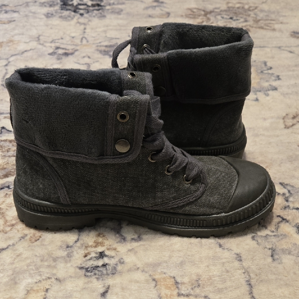 New Without Rags Very G Versatile Gray Combat Boots - Picture 6 of 10